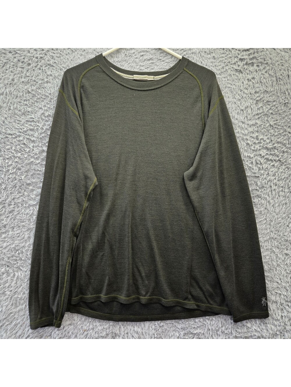 Smartwool Mens Merino 250 Baselayer Crew Long Sleeve T Shirt Green XL *Holes